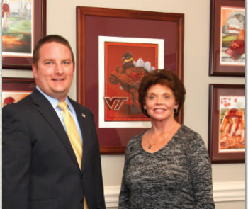 Jonathan Kruckow, New River Valley Area Executive, left, and Jeanne Stosser, right.